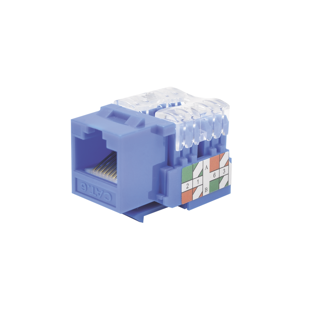 Módulo Jack 110 Cat6, Keystone para faceplate - Color Azul