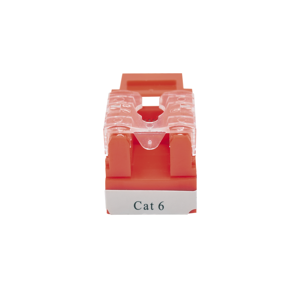 Módulo Jack Keystone Cat6 con terminación 110 para faceplate - Color Rojo