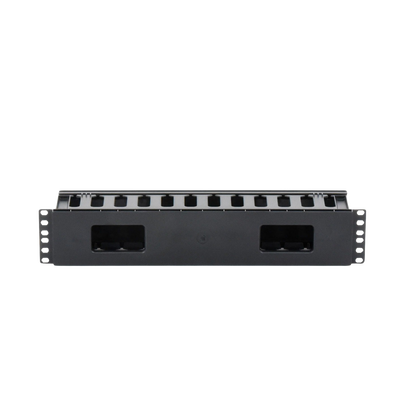 Organizador de Cables Horizontal de 2U para Rack de 19", Fabricado en Polímero