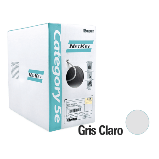 Bobina de Cable UTP 305 m. de Cobre, NetKey, Gris Claro, Categoría 5e (24 AWG), PVC (CM), de 4 pares