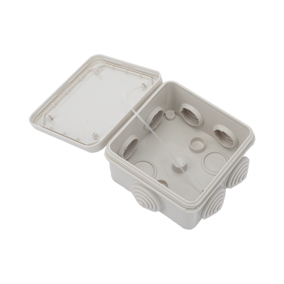 Caja Derivación-Conexión de Plástico (89 X 89 X 50 mm) con 7 Glándulas de Goma Cerrado a Presión.