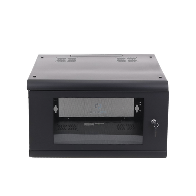 Gabinete de Pared con Puerta de Cristal Templado, 635 mm de Profundidad, 6U Rack de 19'', Acero Reforzado