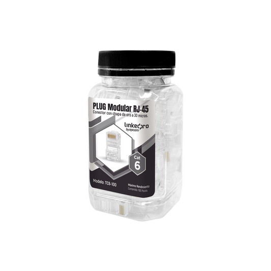 Bote con 100 Piezas de Plug Modular RJ45 Cat6 sin blindaje
