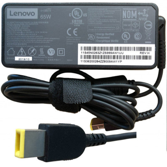 Cargador Lenovo 20V 3.25A Punta rectangular 65W