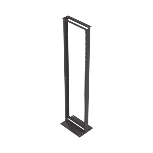 Rack de 2 Postes, Estándar 19", 45 Unidades, Fabricado en Acero, Base "L" para Anclar a Piso.