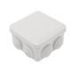 Caja Derivación-Conexión de Plástico (89 X 89 X 50 mm) con 7 Glándulas de Goma Cerrado a Presión.