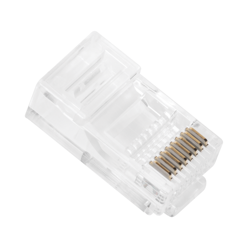 Bote con 100 Plugs Pass through RJ45 Cat5e sin blindaje