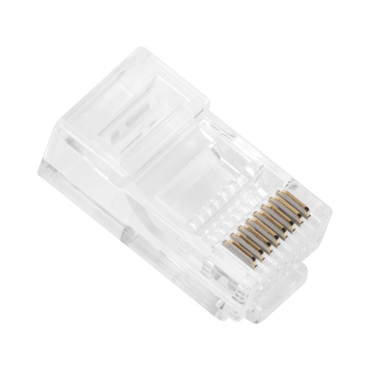 Bote con 100 Plugs Pass through RJ45 Cat5e sin blindaje