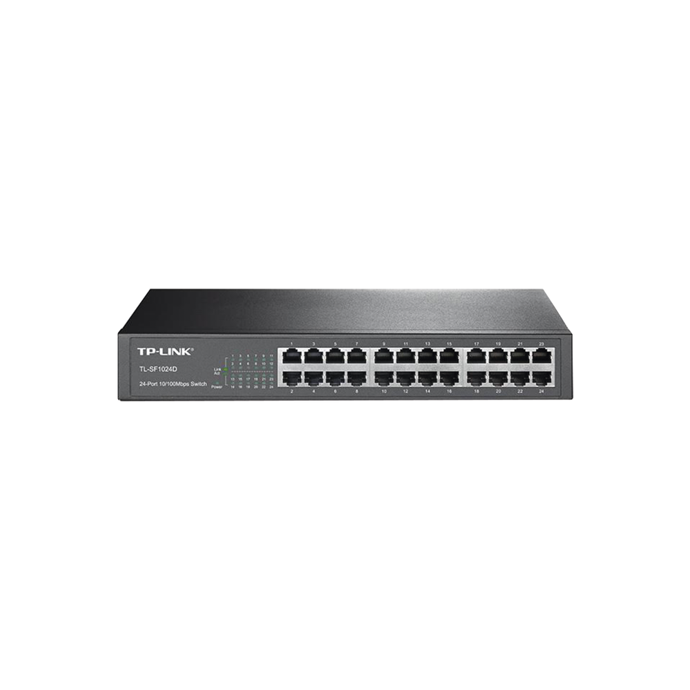 Switch no administrable de 24 puertos 10/100 Mbps para escritorio/rack