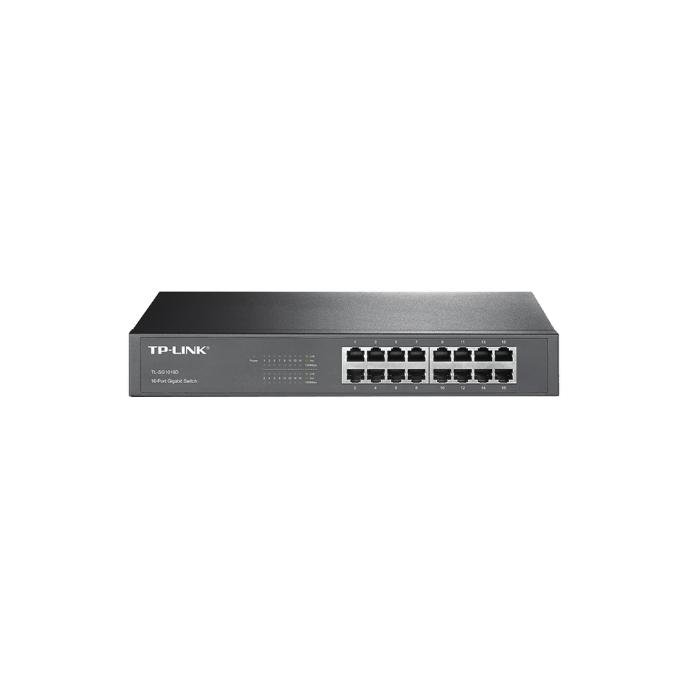 Switch Gigabit no administrable de 16 puertos 10/100/1000 Mbps para escritorio/rack